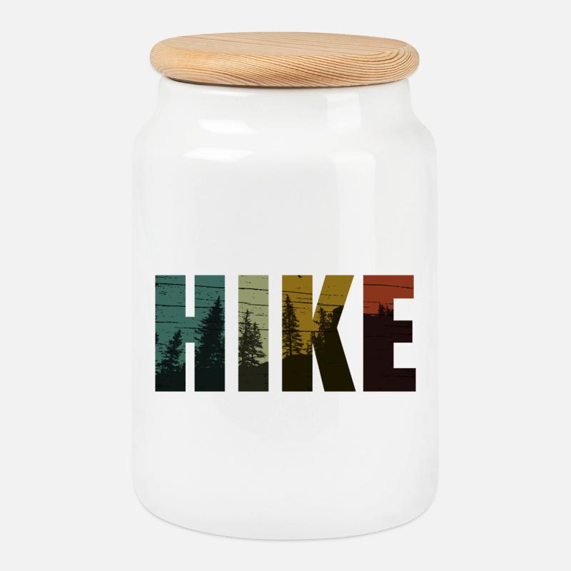 Hike - Cookie Jar with Wooden Lid - white