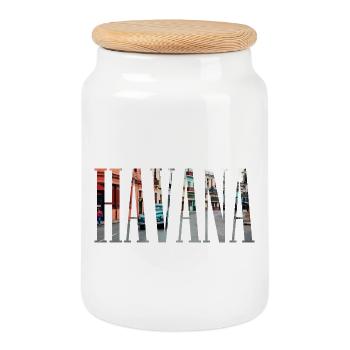 La Havane | La Havane | Cuba | Cuba | Jours fériés | Voiture de collection - Boîte à biscuits avec couvercle en bois - blanc - Devant