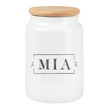 MIA - name in a frame - Cookie Jar with Wooden Lid - white - Front