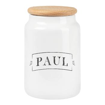Le nom de Paul - Boîte à biscuits avec couvercle en bois - blanc - Devant