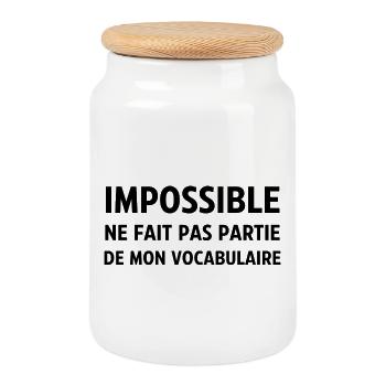 Impossible ne fait pas partie de mon vocabulaire - Boîte à biscuits avec couvercle en bois - blanc - Devant