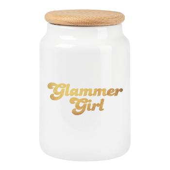Glammer Girl Gold Cool Quotes Luxury Exclusive - Cookie Jar with Wooden Lid - white - Front