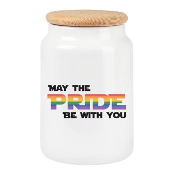 LGBT Pride Month - Möge die Pride mit dir sein - Keksdose mit Holzdeckel - Weiß - Vorne