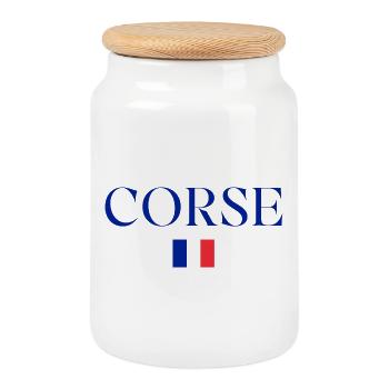 Illustration vintage du patrimoine culturel français - Boîte à biscuits avec couvercle en bois - blanc - Devant