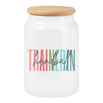 Trainerin Handball Handballtrainerin Geschenk - Keksdose mit Holzdeckel - Weiß - Vorne