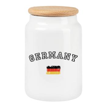 German Flag Stripes Pop Art - Cookie Jar with Wooden Lid - white - Front