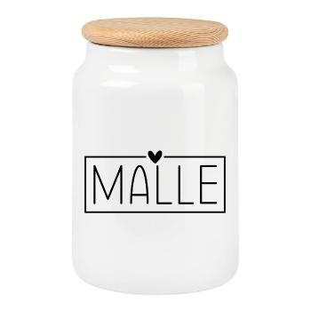 Mallorca Malle - Keksdose mit Holzdeckel - Weiß - Vorne