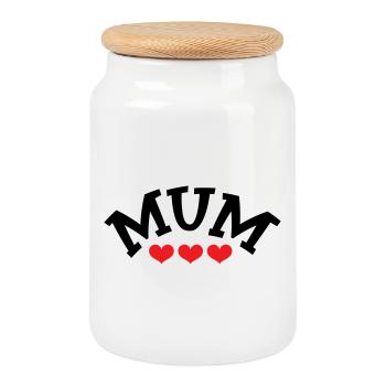 Maman / Fête des mères - Boîte à biscuits avec couvercle en bois - blanc - Devant