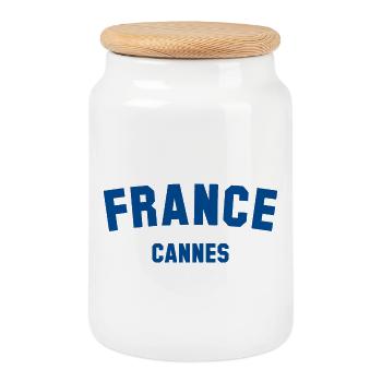CANNES France Frankreich - Boîte à biscuits avec couvercle en bois - blanc - Devant