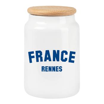 RENNES France Frankreich - Boîte à biscuits avec couvercle en bois - blanc - Devant