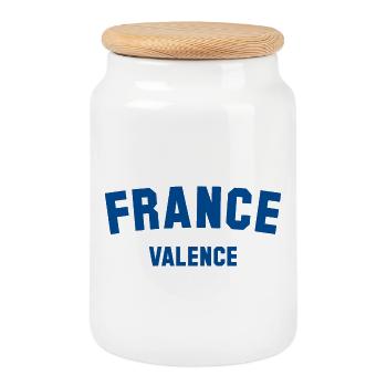 VALENCE France Frankreich - Boîte à biscuits avec couvercle en bois - blanc - Devant