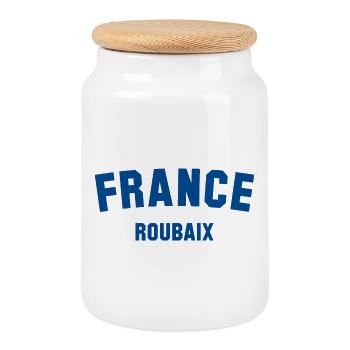 ROUBAIX France Frankreich - Cookie Jar with Wooden Lid - white - Front