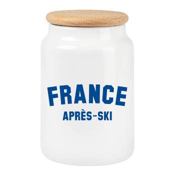 APRES SKI France - Cookie Jar with Wooden Lid - white - Front