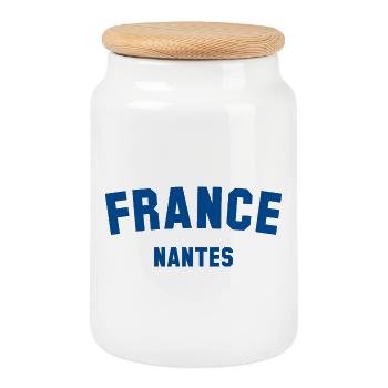 NANTES France Frankreich - Cookie Jar with Wooden Lid - white - Front