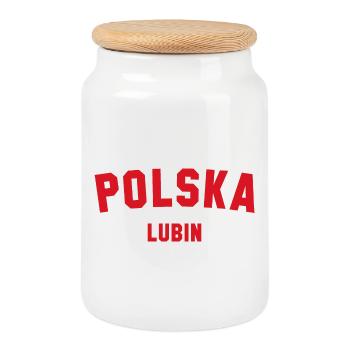 LUBIN Polska Poland - Cookie Jar with Wooden Lid - white - Front