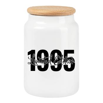 Limited edition 1995 - Keksdose mit Holzdeckel - Weiß - Vorne