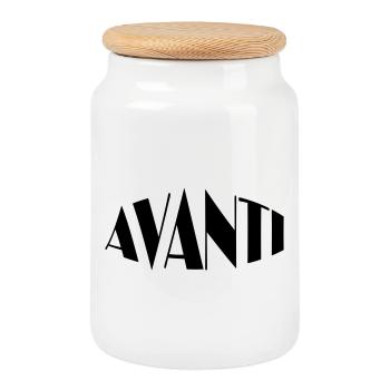 Avanti - Boîte à biscuits avec couvercle en bois - blanc - Devant