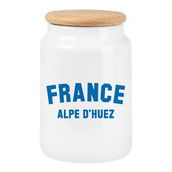 ALPE D HUEZ France - Keksdose mit Holzdeckel - Weiß - Vorne