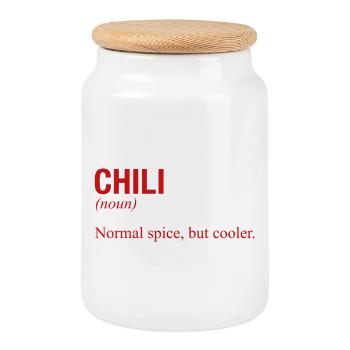 CHILI - Cookie Jar with Wooden Lid - white - Front