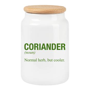 CORIANDER - Cookie Jar with Wooden Lid - white - Front