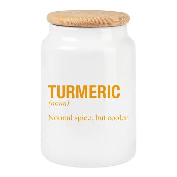 TURMERIC - Keksdose mit Holzdeckel - Weiß - Vorne