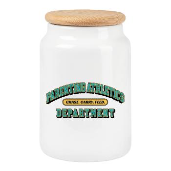 Département d’athlétisme parental - Conception parentale - Boîte à biscuits avec couvercle en bois - blanc - Devant