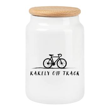 Chemise de vélo de cyclisme rarement hors piste - Boîte à biscuits avec couvercle en bois - blanc - Devant