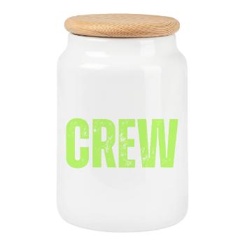 Crew Typography grün - Keksdose mit Holzdeckel - Weiß - Vorne