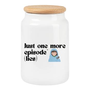 Just One More Episode K-Drama Binge merch design - Boîte à biscuits avec couvercle en bois - blanc - Devant