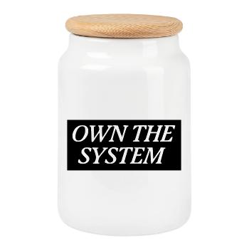 Own the System - Das eigene System - Keksdose mit Holzdeckel - Weiß - Vorne