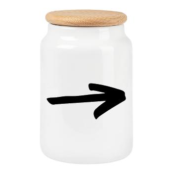 Flèche simple à concevoir soi-même - Boîte à biscuits avec couvercle en bois - blanc - Devant