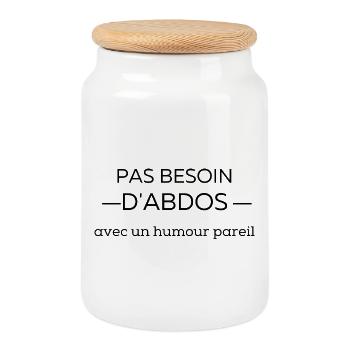 Illustration Nature Équilibrée - Boîte à biscuits avec couvercle en bois - blanc - Devant