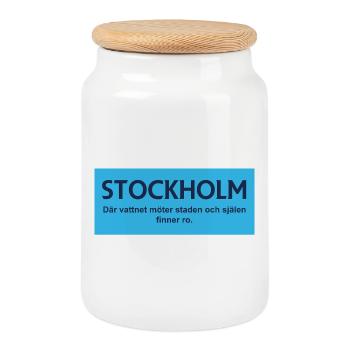 Stockholmer Wasserkonvergenz - Keksdose mit Holzdeckel - Weiß - Vorne