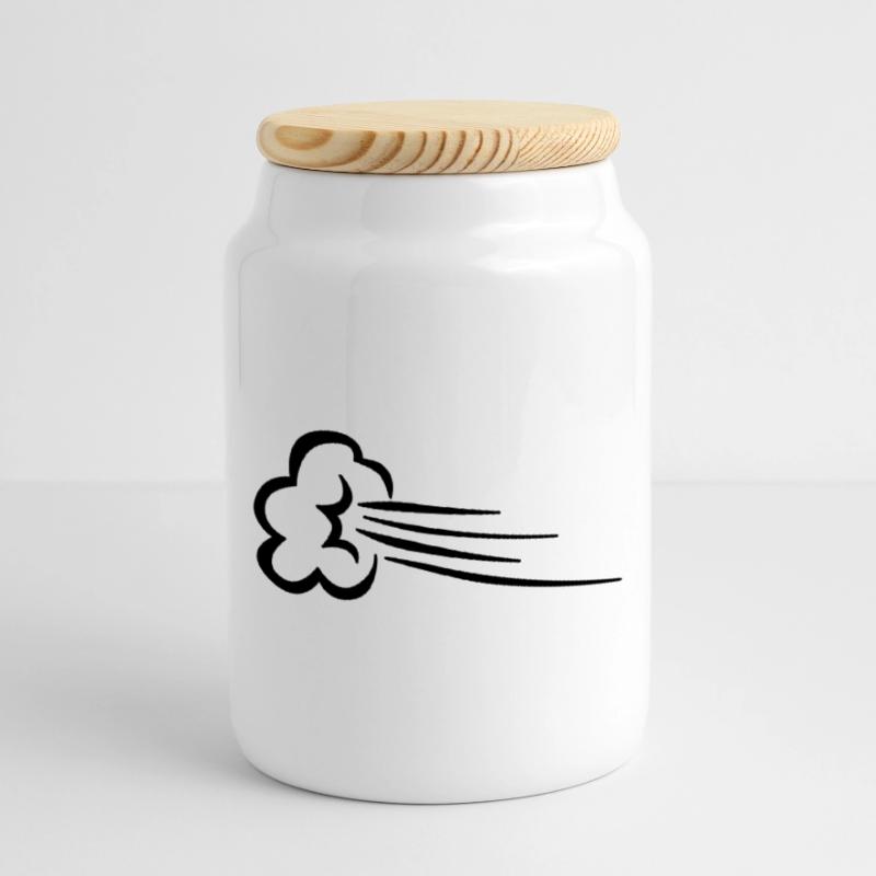 Comic Effect Speed Cookie Jar with Wooden Lid