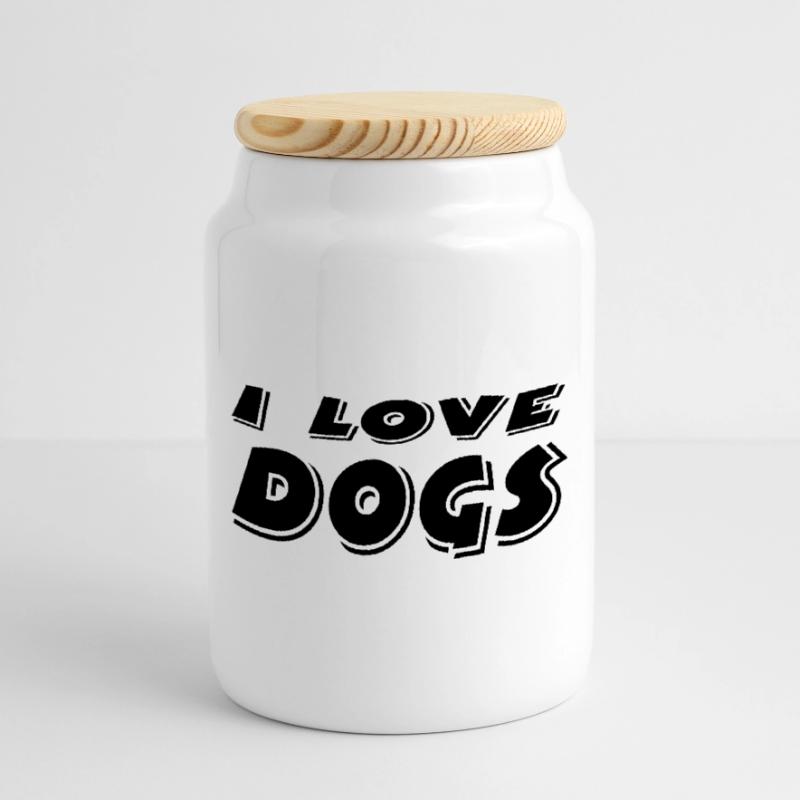 Hunde Keksdose mit Holzdeckel