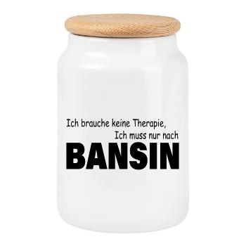 Therapie BANSIN - Keksdose mit Holzdeckel - Weiß - Vorne