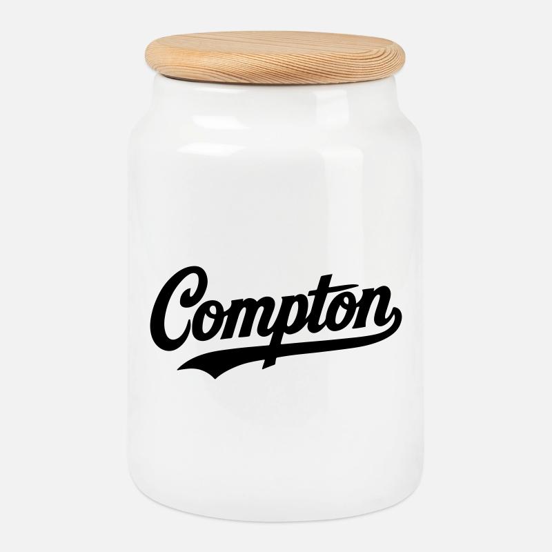 Compton Shirt Retro Vintage Old school Rap hip hop - Keksdose mit Holzdeckel - Weiß