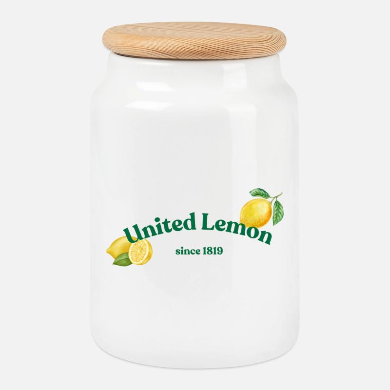 United Lemon  - Keksdose mit Holzdeckel - Weiß
