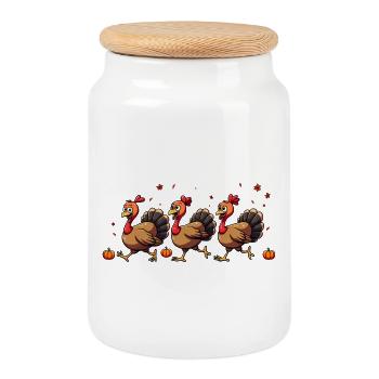 Bébé dinde de Thanksgiving - Boîte à biscuits avec couvercle en bois - blanc - Devant