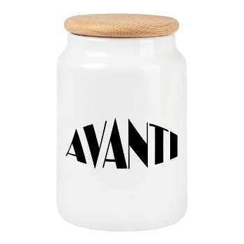 Avanti - Boîte à biscuits avec couvercle en bois - blanc - Devant