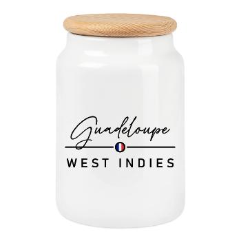 Guadeloupe - France - West Indies - Karibik - Keksdose mit Holzdeckel - Weiß - Vorne