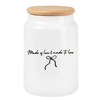 Please upload design - Cookie Jar with Wooden Lid - white - Front