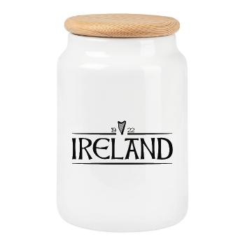 Irlande - Irlande - Irlandais - Irlandais - Harpe - Boîte à biscuits avec couvercle en bois - blanc - Devant