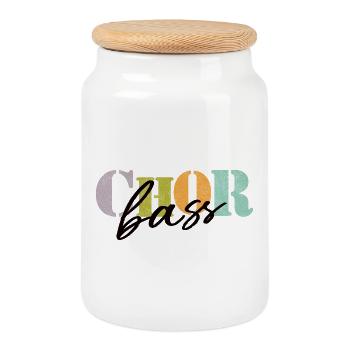 Basse de chœur - Boîte à biscuits avec couvercle en bois - blanc - Devant