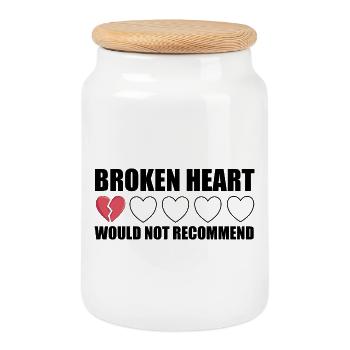 Broken Heart ne recommanderait pas Anti Valentine - Boîte à biscuits avec couvercle en bois - blanc - Devant