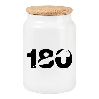 180, Perfect Darts Score, Onehundreteighty - Keksdose mit Holzdeckel - Weiß - Vorne