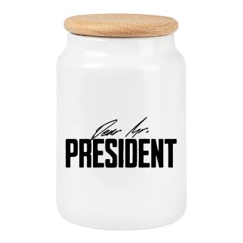 Dear Mr. President, Man, Husband, Boyfriend, Gifts - Cookie Jar with Wooden Lid - white - Front