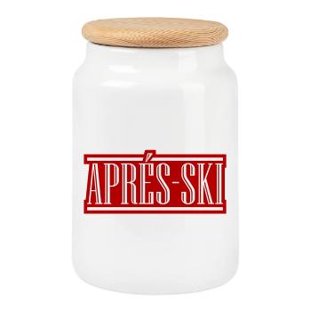 Après-ski - Cookie Jar with Wooden Lid - white - Front