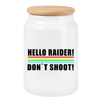 Bonjour Raider Les rayures néon en couleurs rétro ne prennent pas de tir - Boîte à biscuits avec couvercle en bois - blanc - Devant