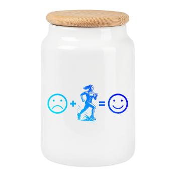 Motif emblématique de la course - Boîte à biscuits avec couvercle en bois - blanc - Devant
